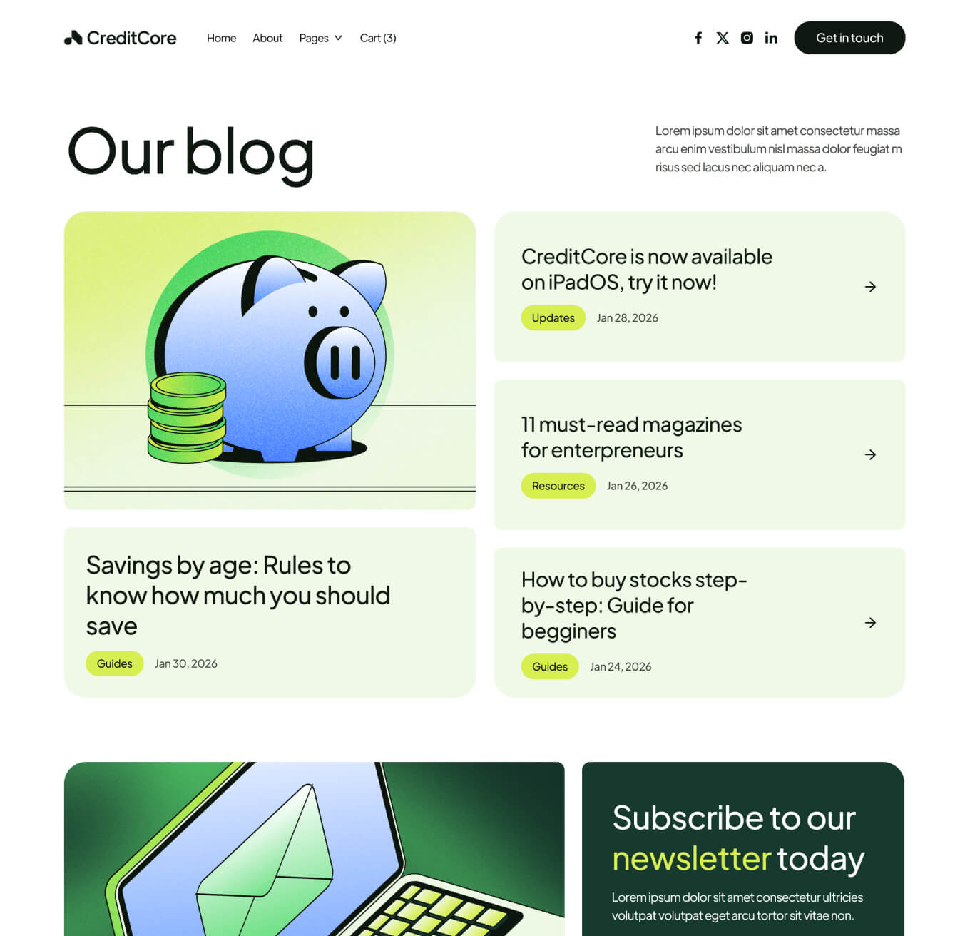 CreditCore - Blog V2 Page - Bank Webflow Template