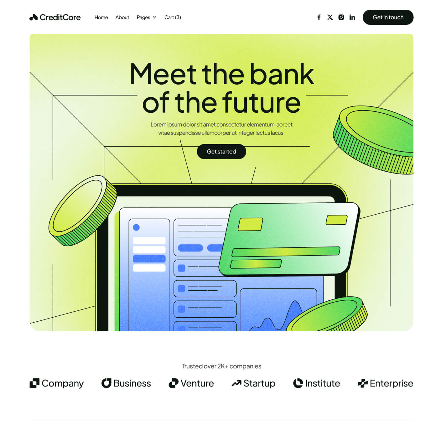 CreditCore - Home V2 Page - Bank Webflow Template