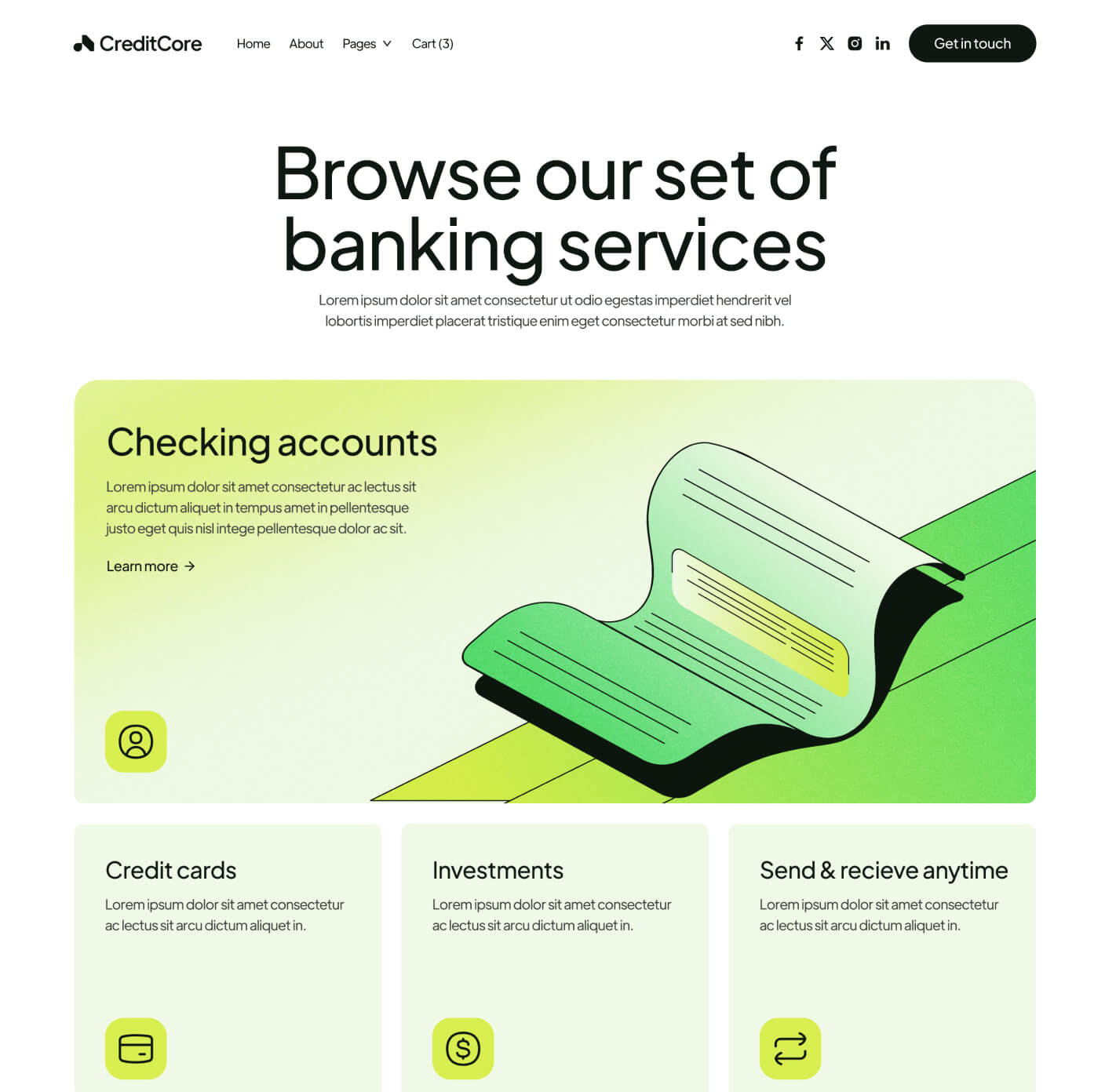 CreditCore - Features V3 Page - Bank Webflow Template