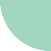 Half circle shape in muted mint green color on white background.