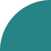 Teal green quarter circle shape on a white background.