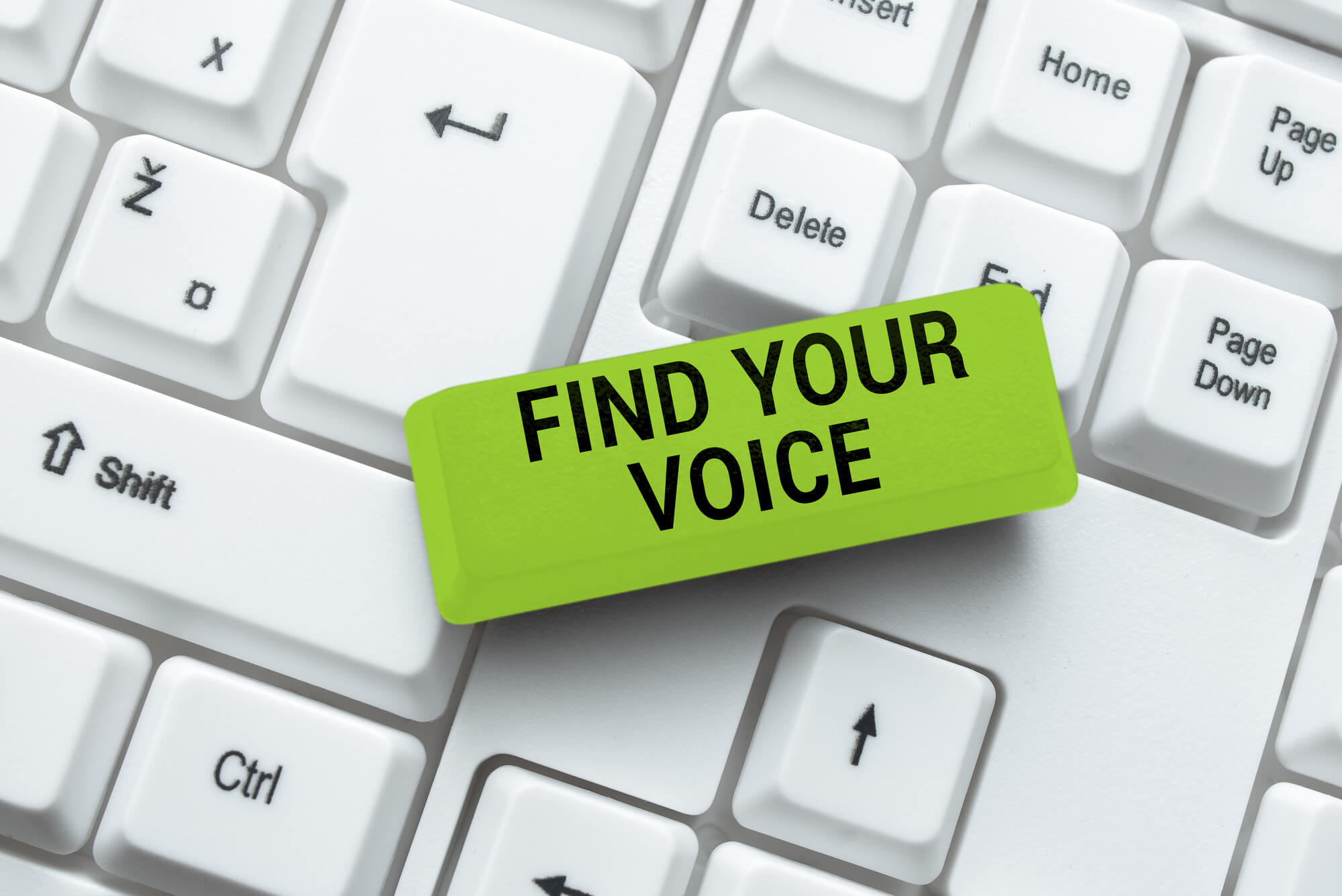 find your voice on top of keyboard