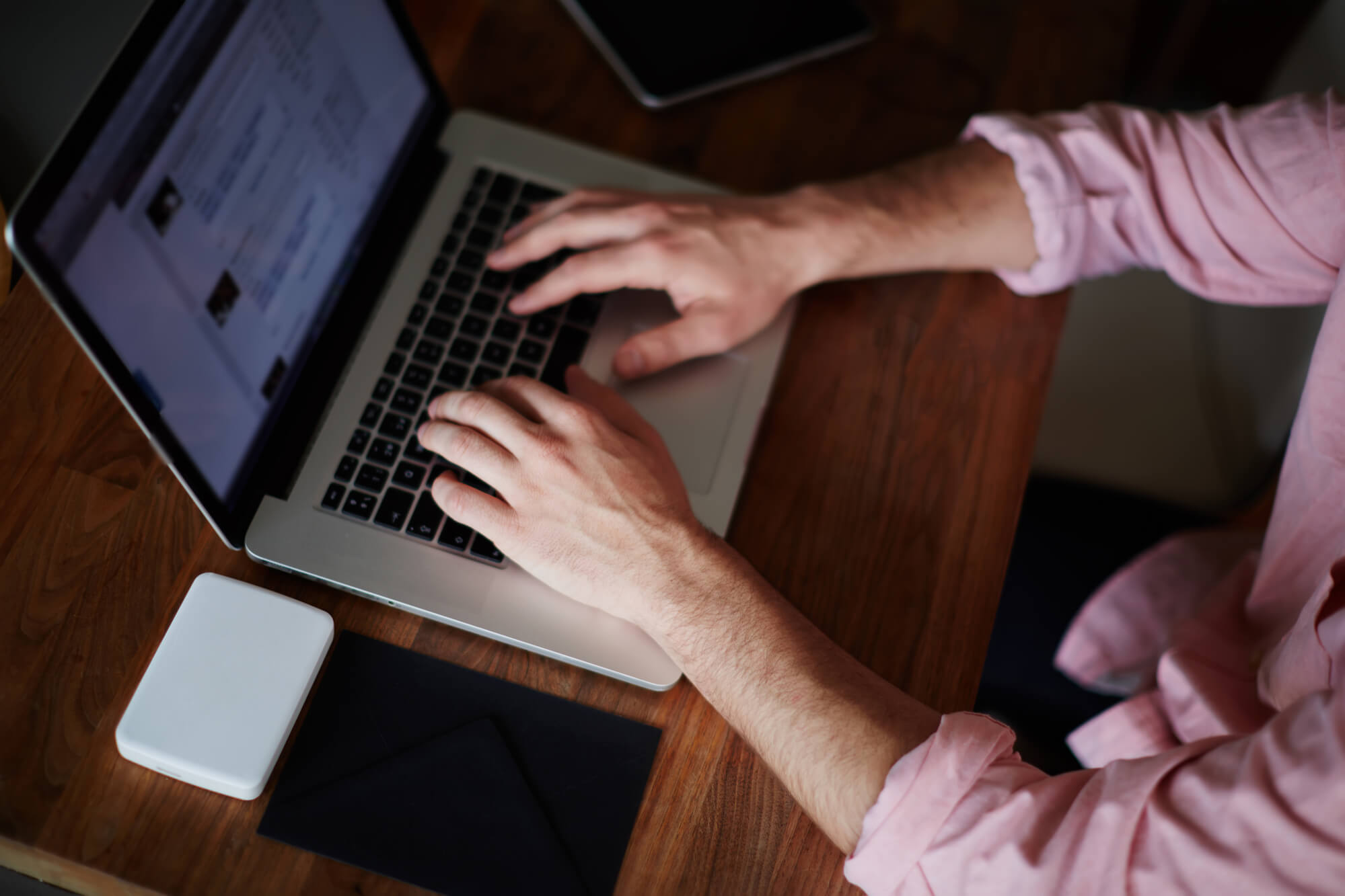 man working on laptop