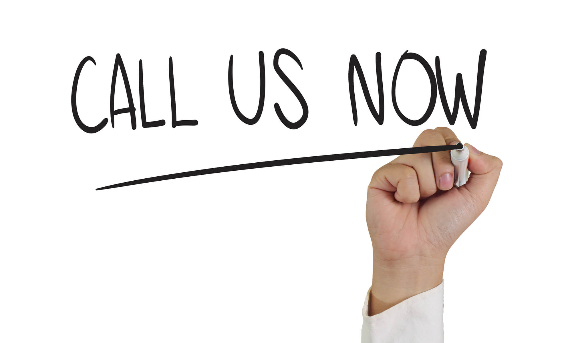 hand writing call us now