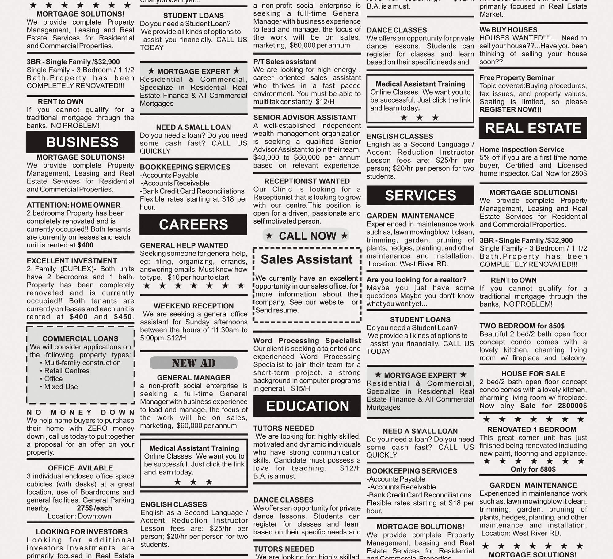 newspaper ads