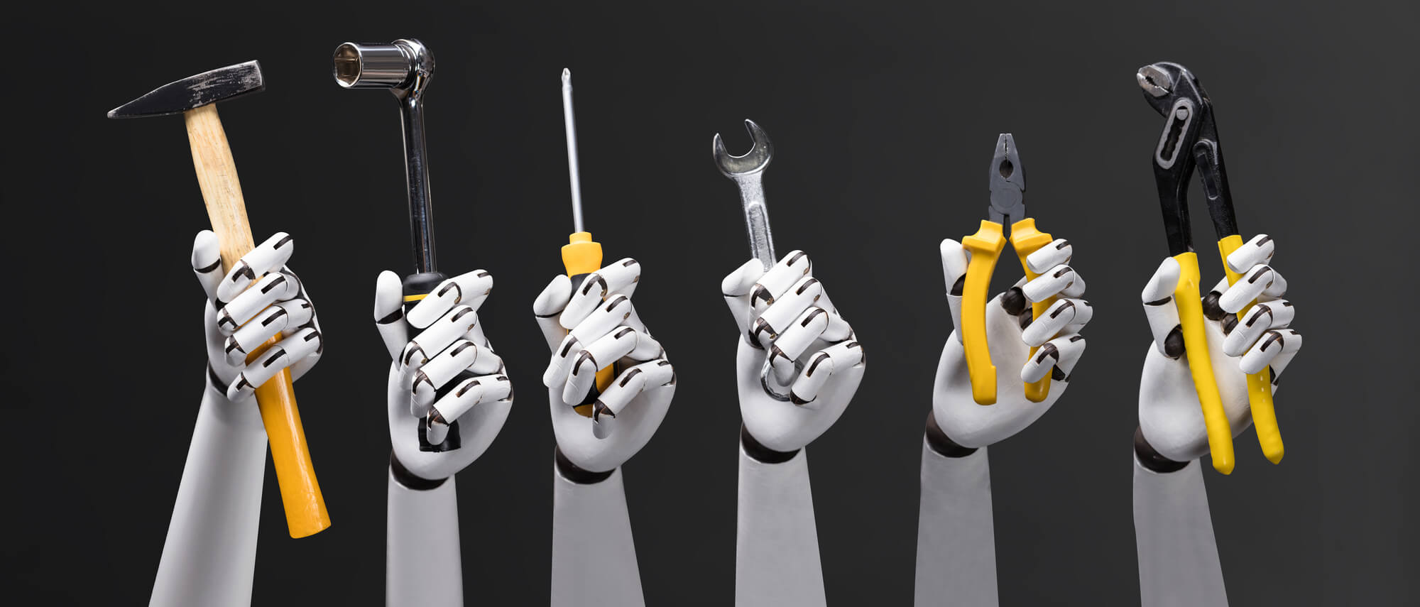 robots holding tools