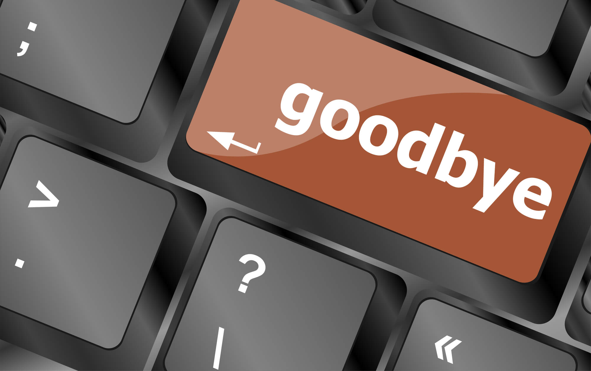 keyboard keypad saying goodbye