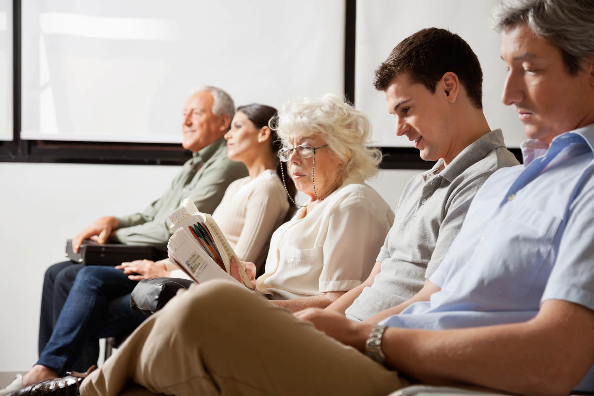 dental patients sitting at the waiting room