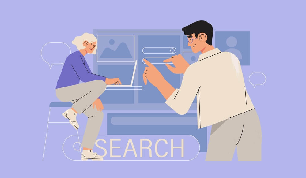 Website design in Miami uses search bar for easy navigation within the site.