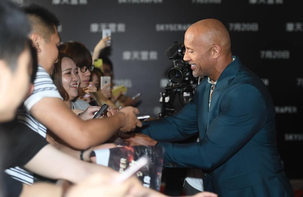 The Rock engaging his fans personally.