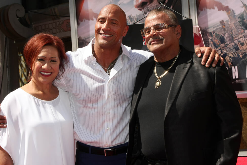 The Rock with his parents.