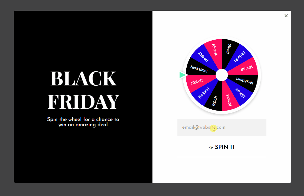 Miami web design using spin the wheel gamification to boost user engagement.