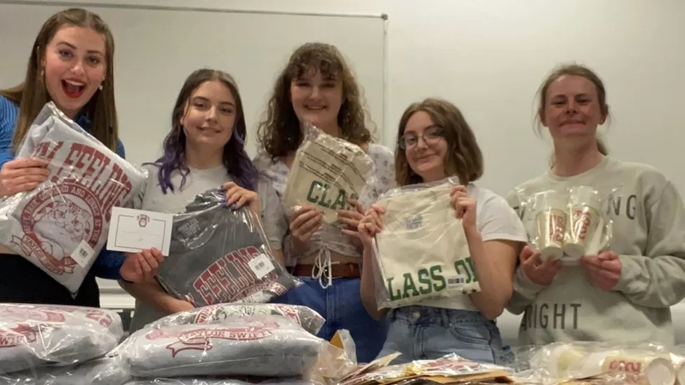 Taylor Swift superfans receiving merch