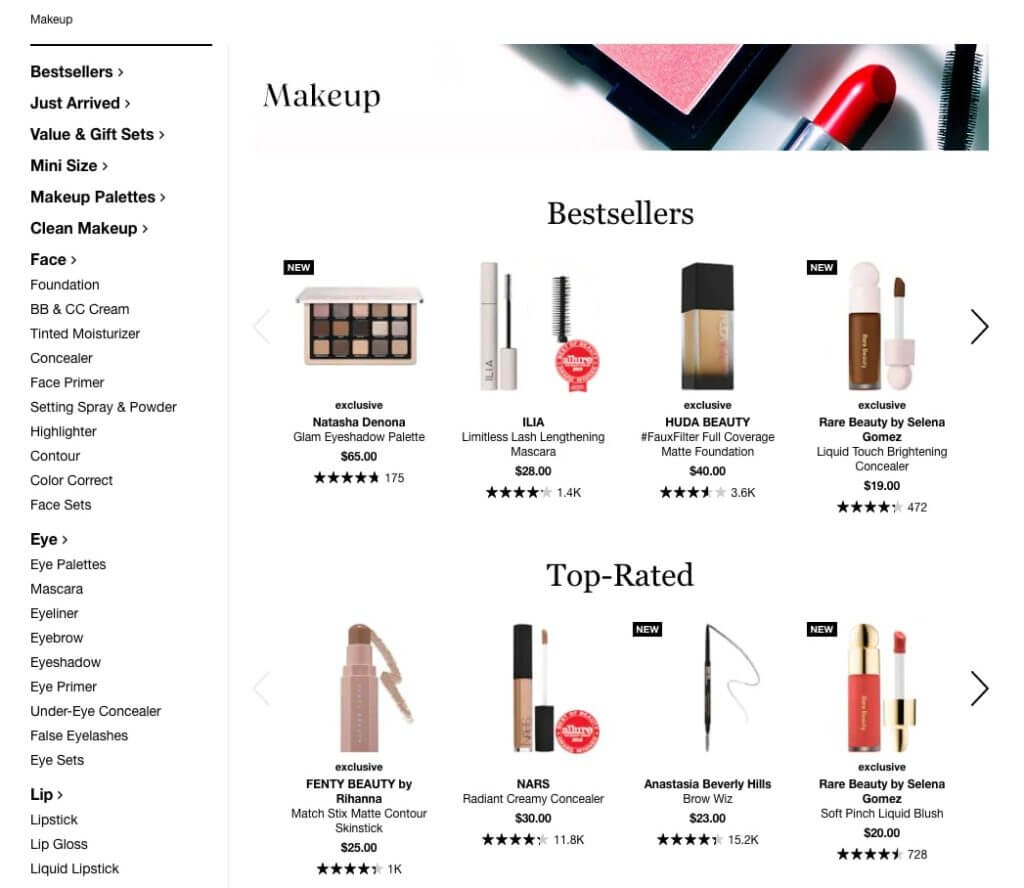 Best seller product recommendation on product page.