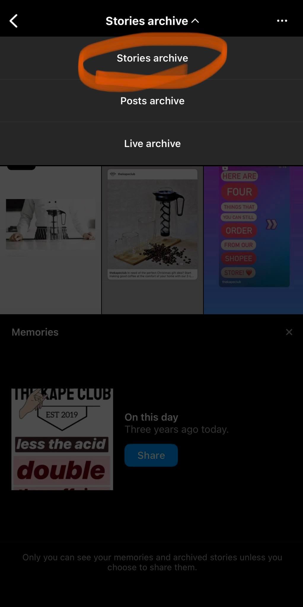 The Kape Club Instagram Stories archive