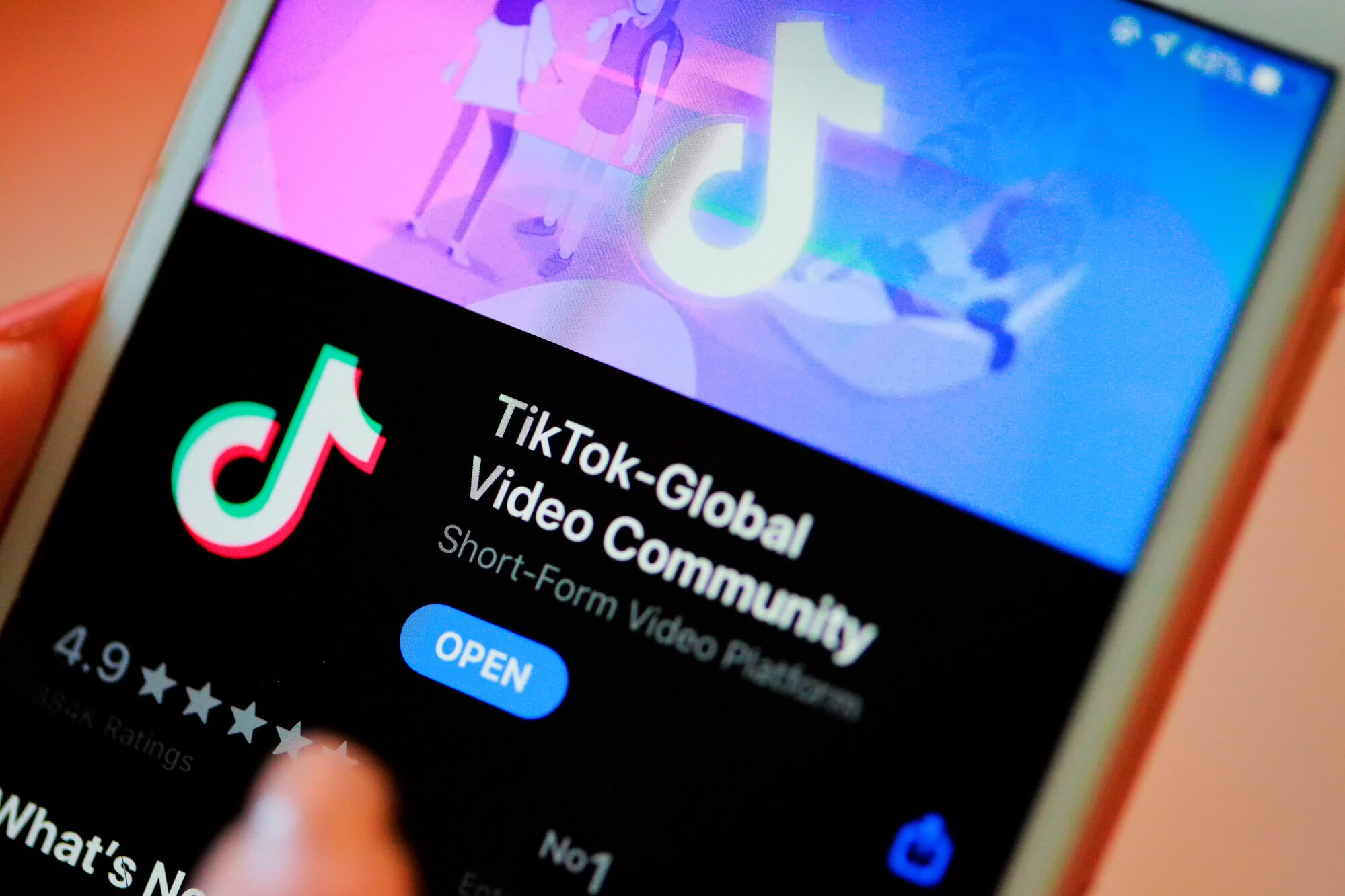 downloading TikTok in smartphone