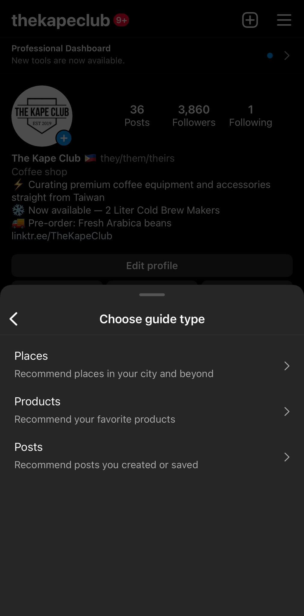 Instagram guide tutorial step 2.1