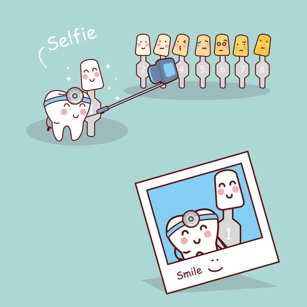 tooth taking a selfie.