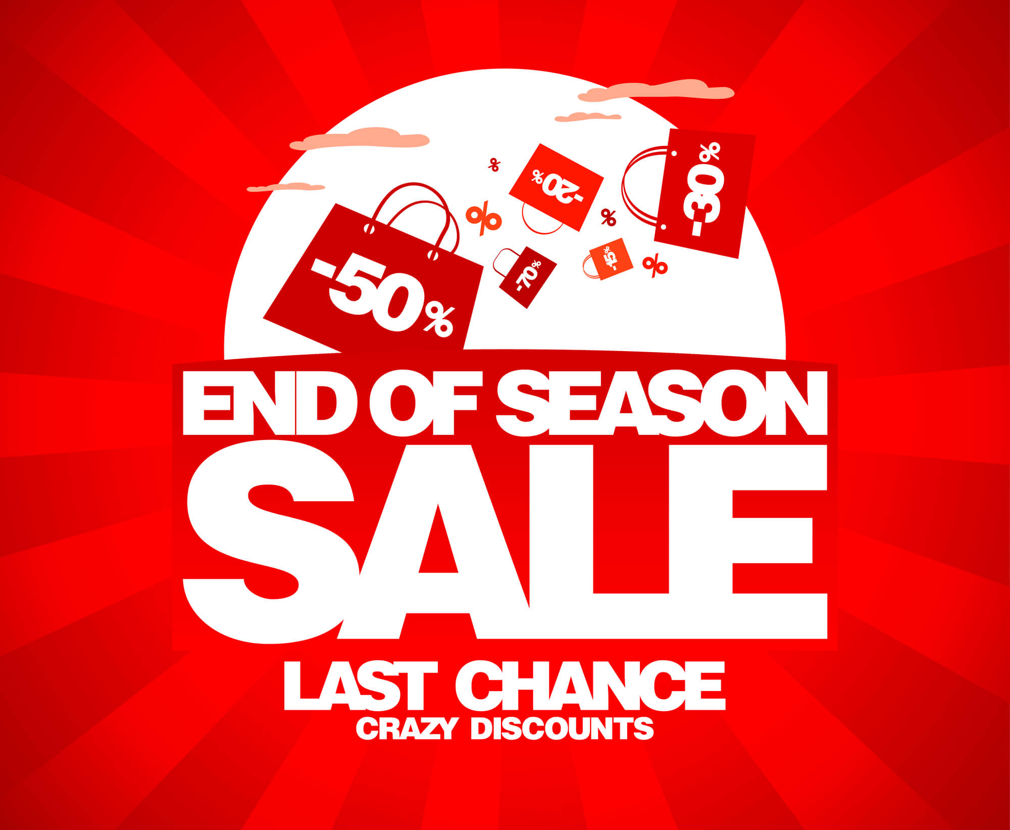 "end of season" sale poster