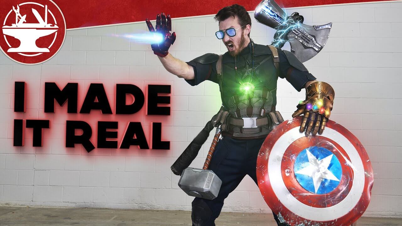 James Hobson featuring his engineered Marvel weapon creations.