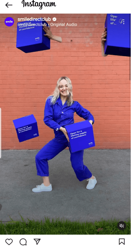 Content creator collaborating with a dental practice by creating content for that clinic.  