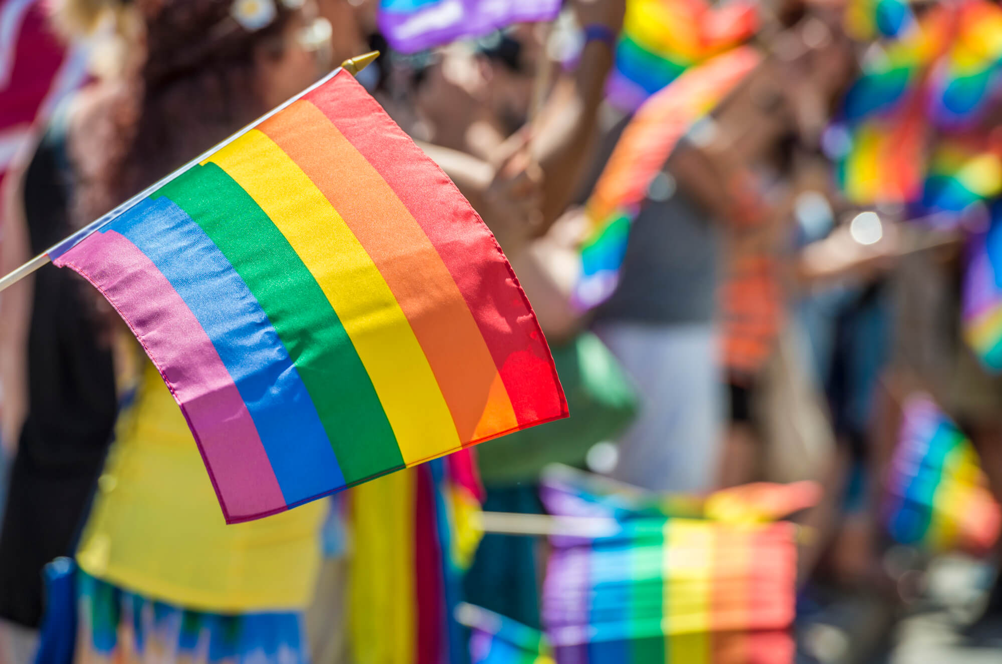 rainbow flag at pride festival