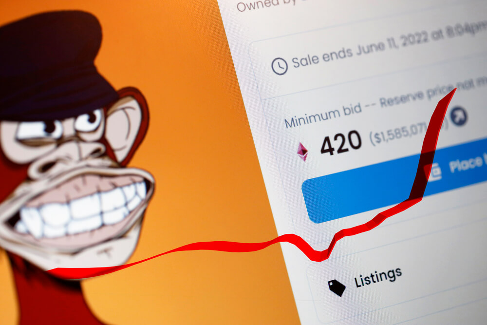 Close up of an NFT art that a creator sold.