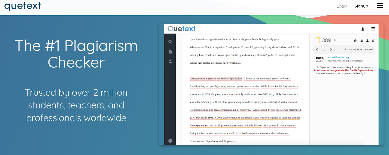 Quetext homepage