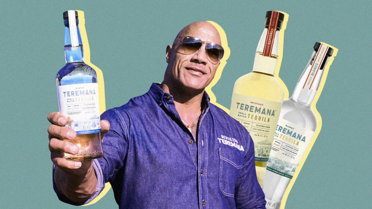 The Rock with Teremana Tequila bottles