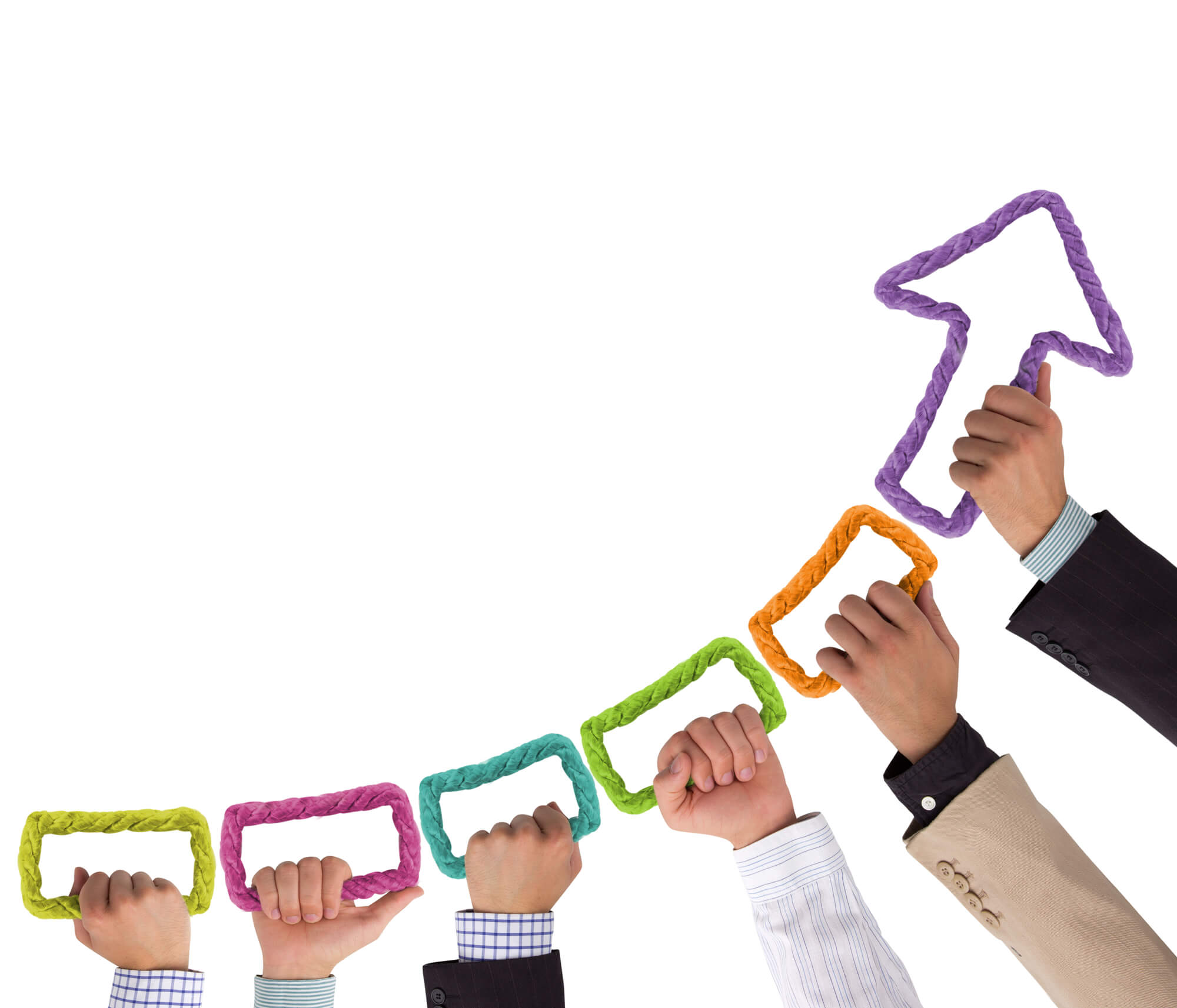 hands holding upward arrow