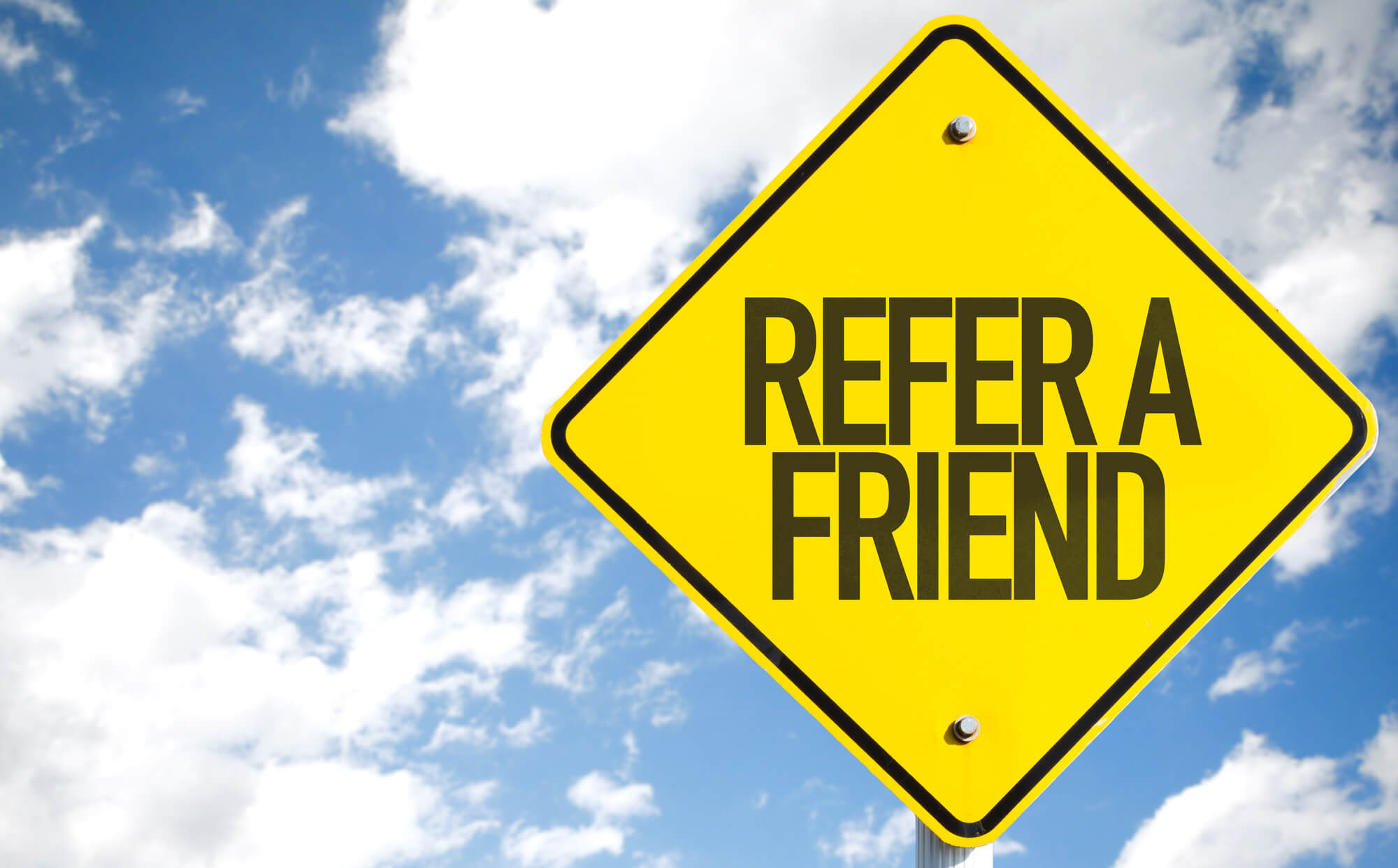 refer a friend sign