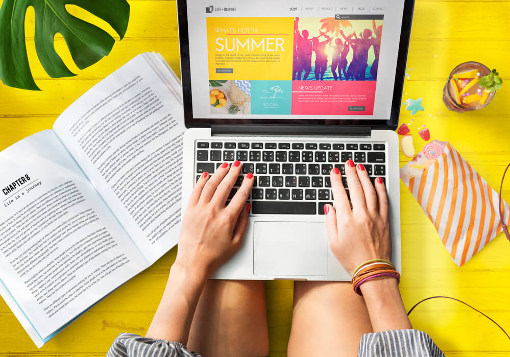 Marketer creating content for a client's website. 