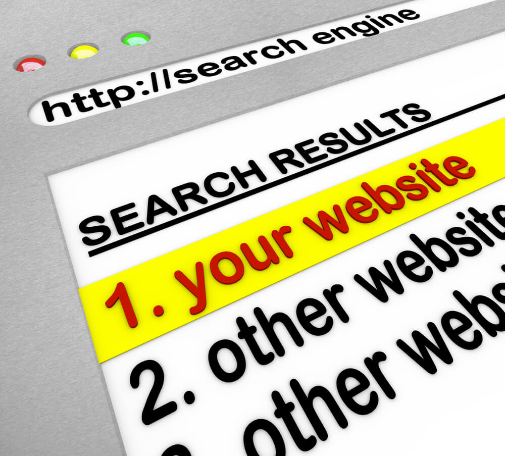 list of the top 3 results in the search engine results pages