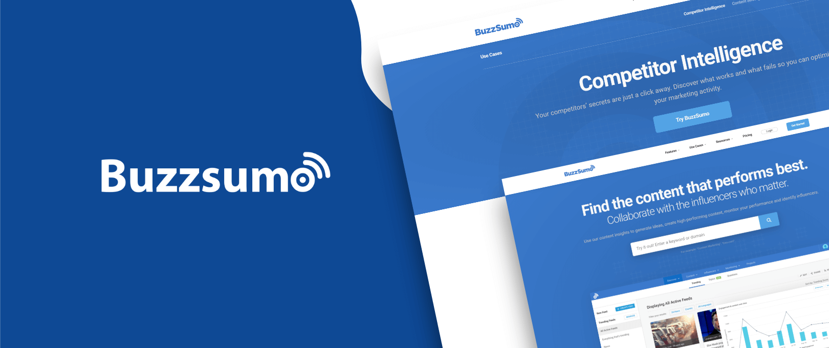buzzsumo logo and homepage