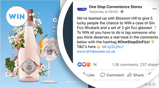 a sample facebook giveaway post