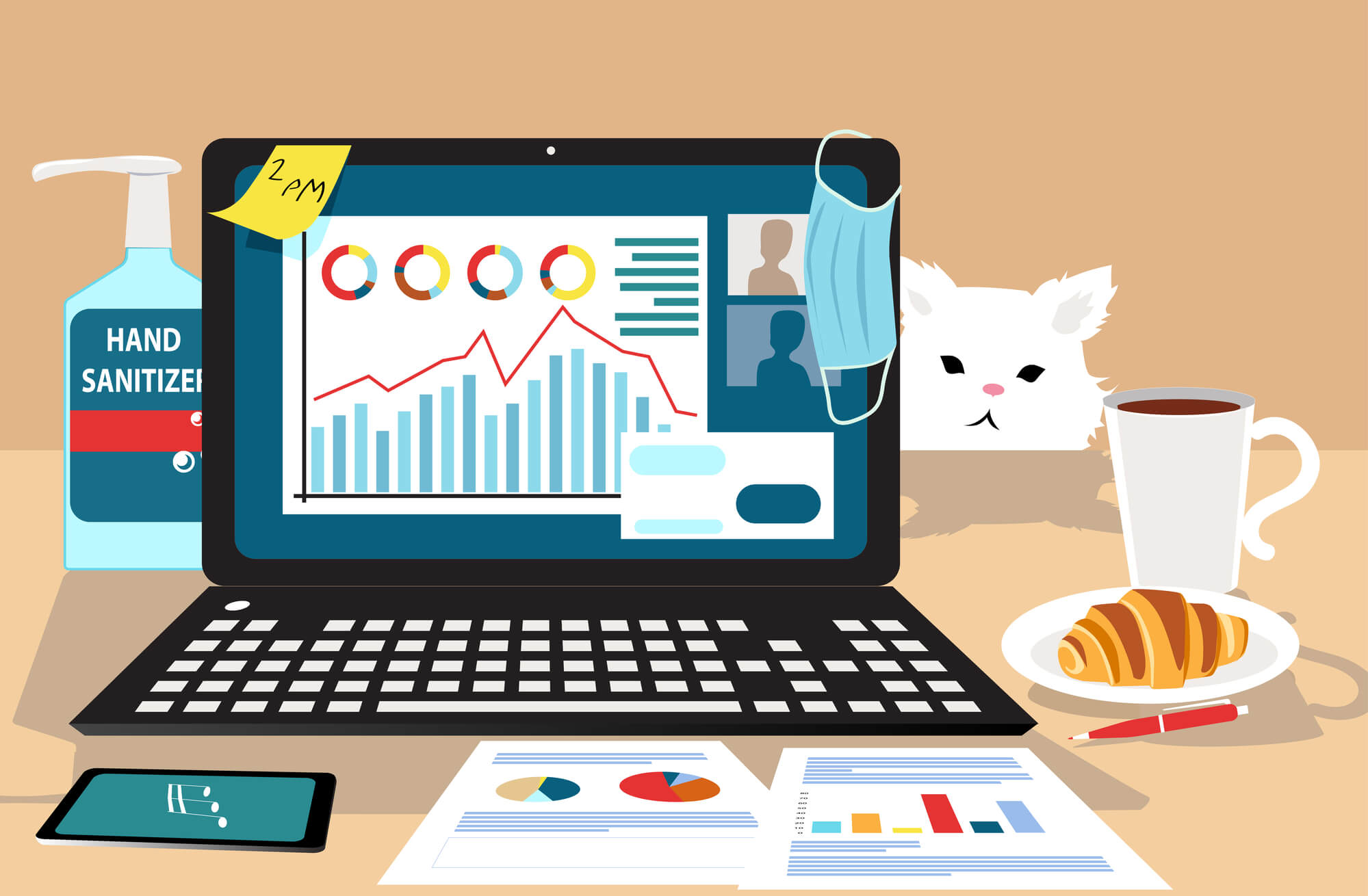 miami digital marketing agency workstation at home during lockdown