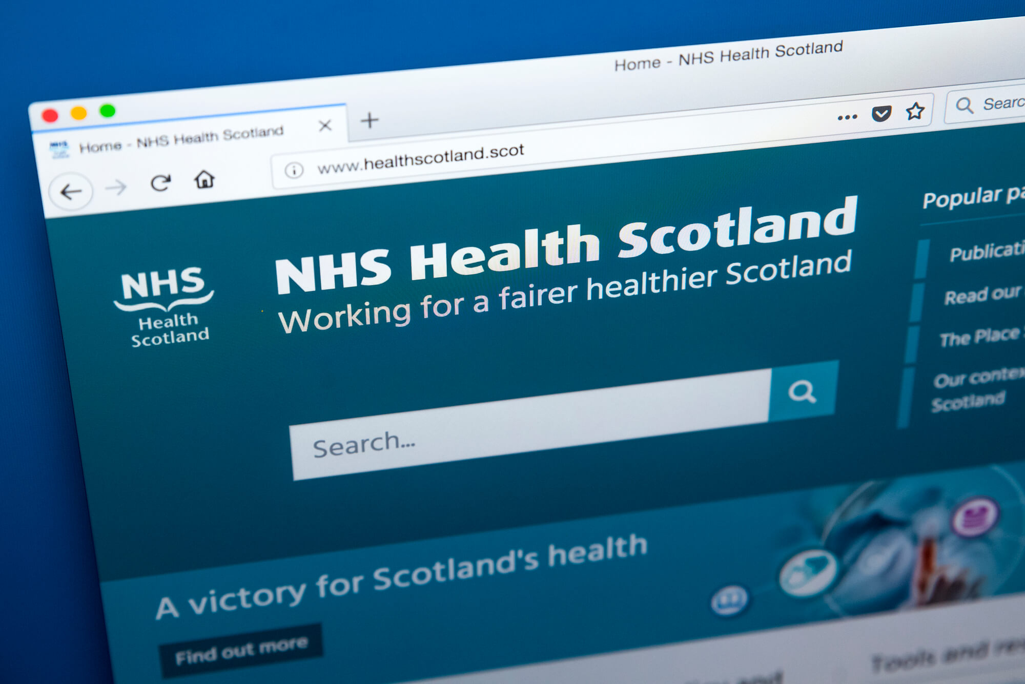NHS Health Scotland homepage