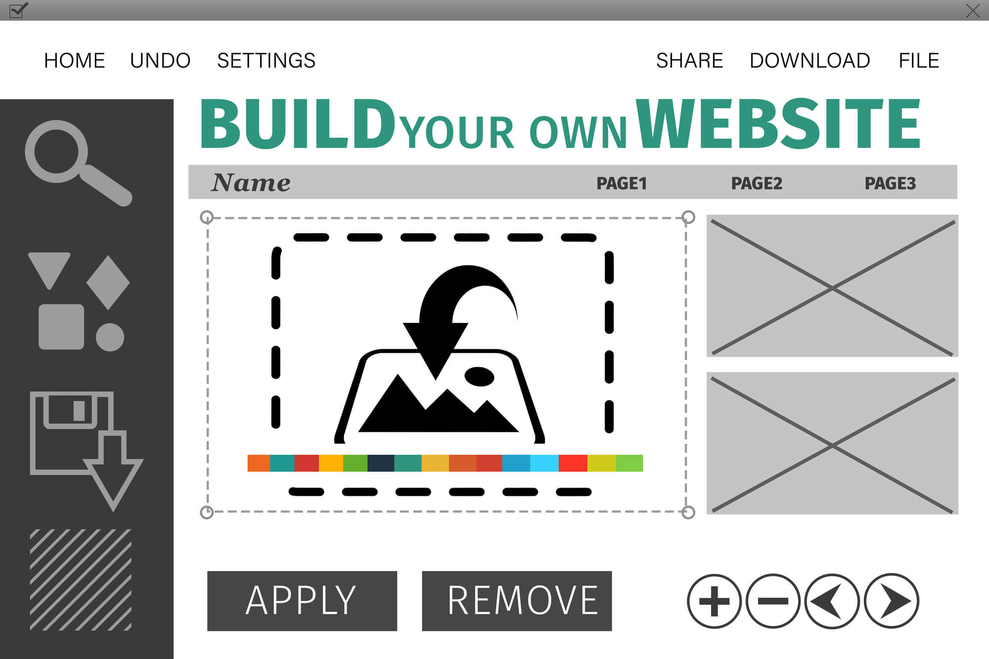 website builder interface