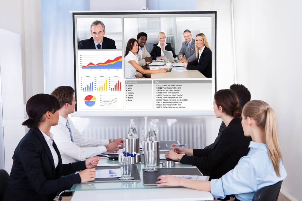 A company that offers SEO services in Miami holds a  video conference with 