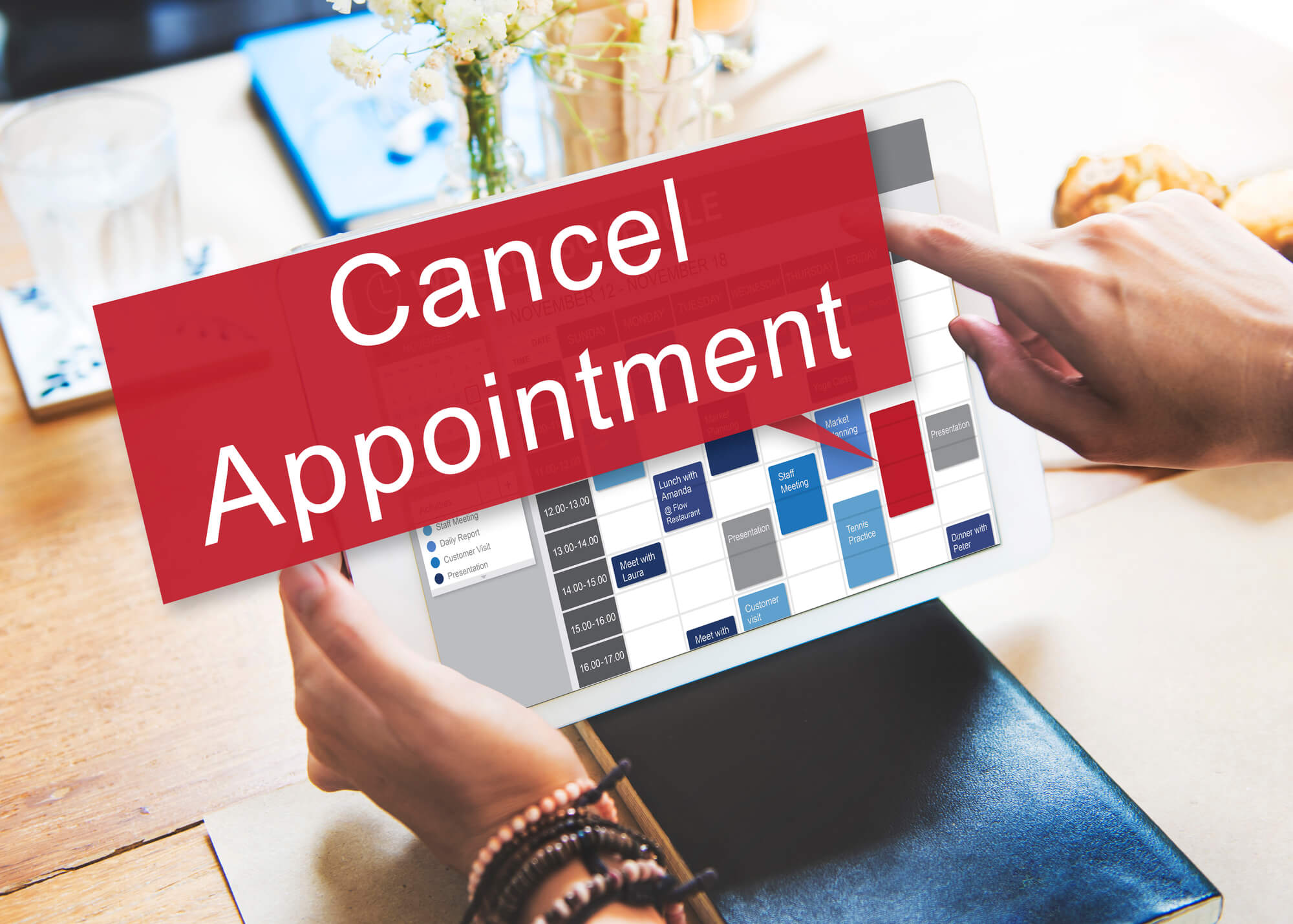 cancelled appointments in laptop calendar