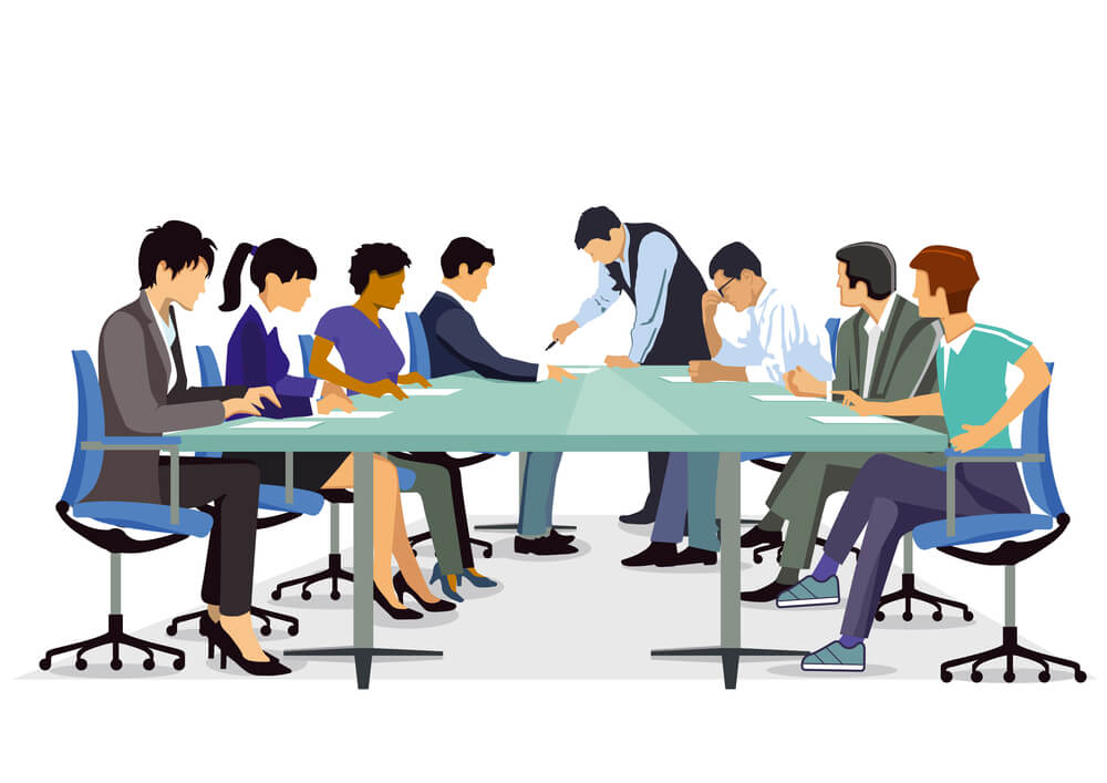 A group of employees from a Miami SEO company going under training