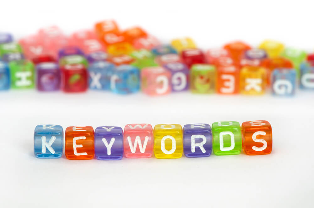 the word keyword on colorful cubes
