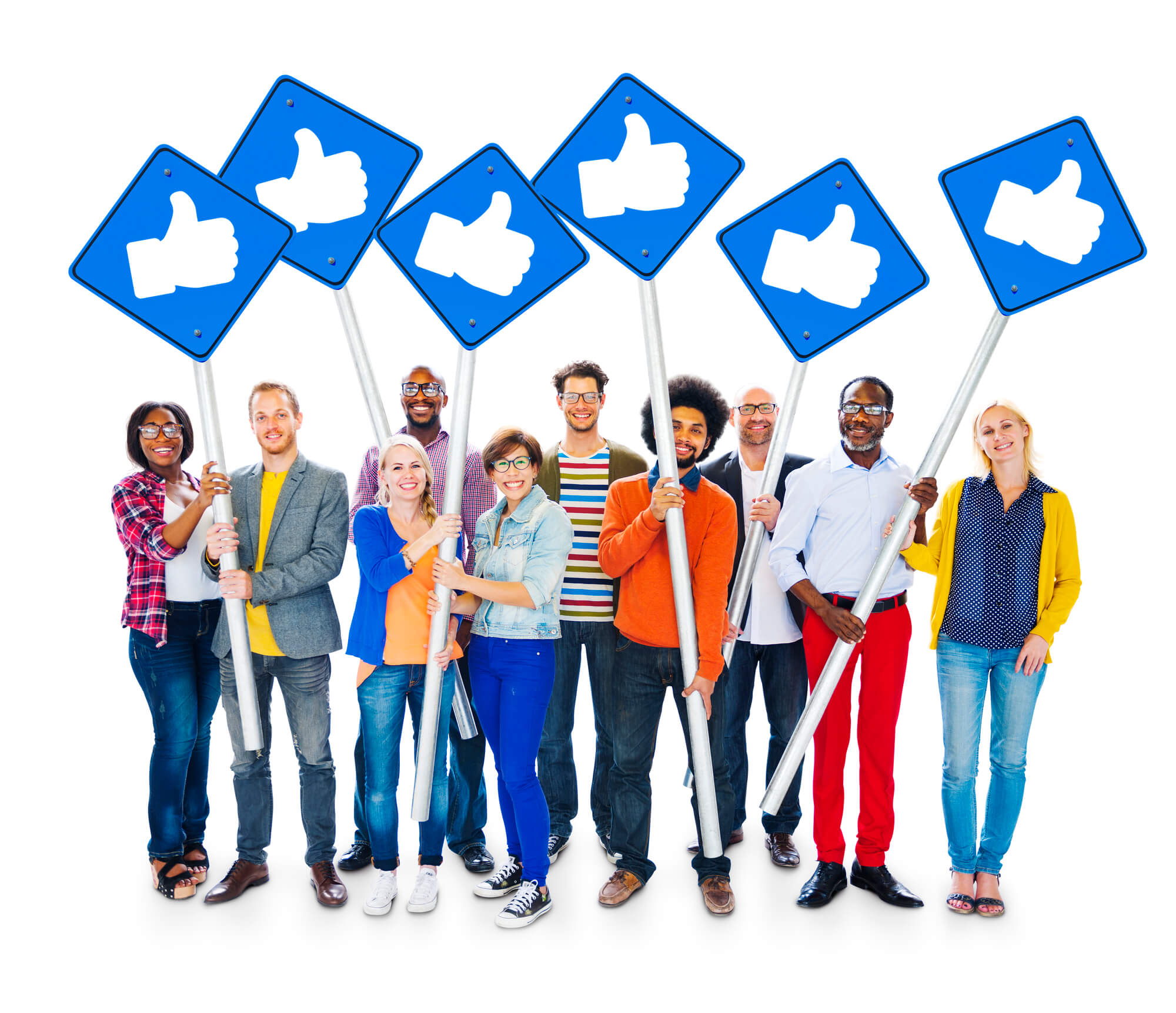 happy-people-holding-facebook-like-signs