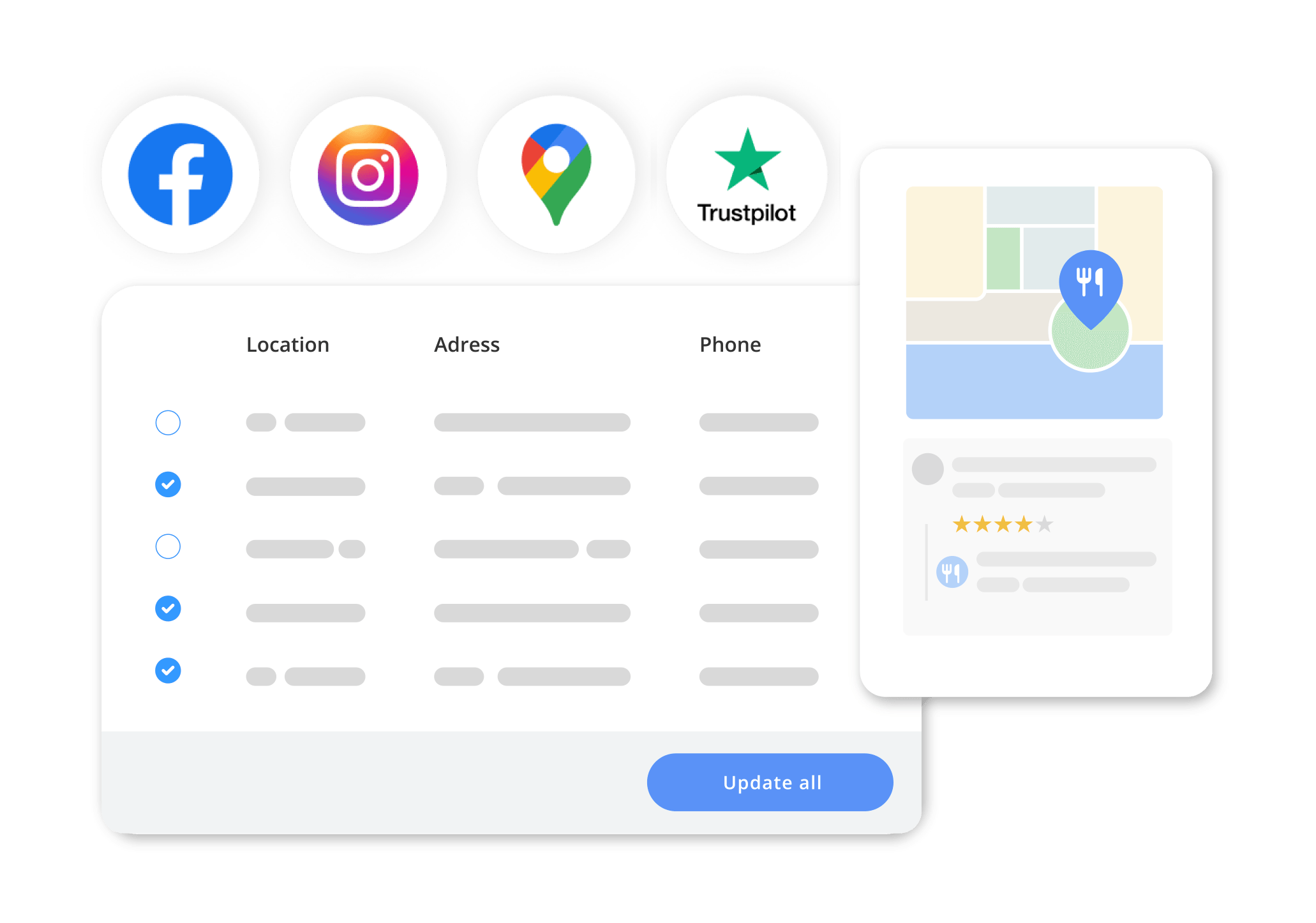 updating business information on directory listing management tool