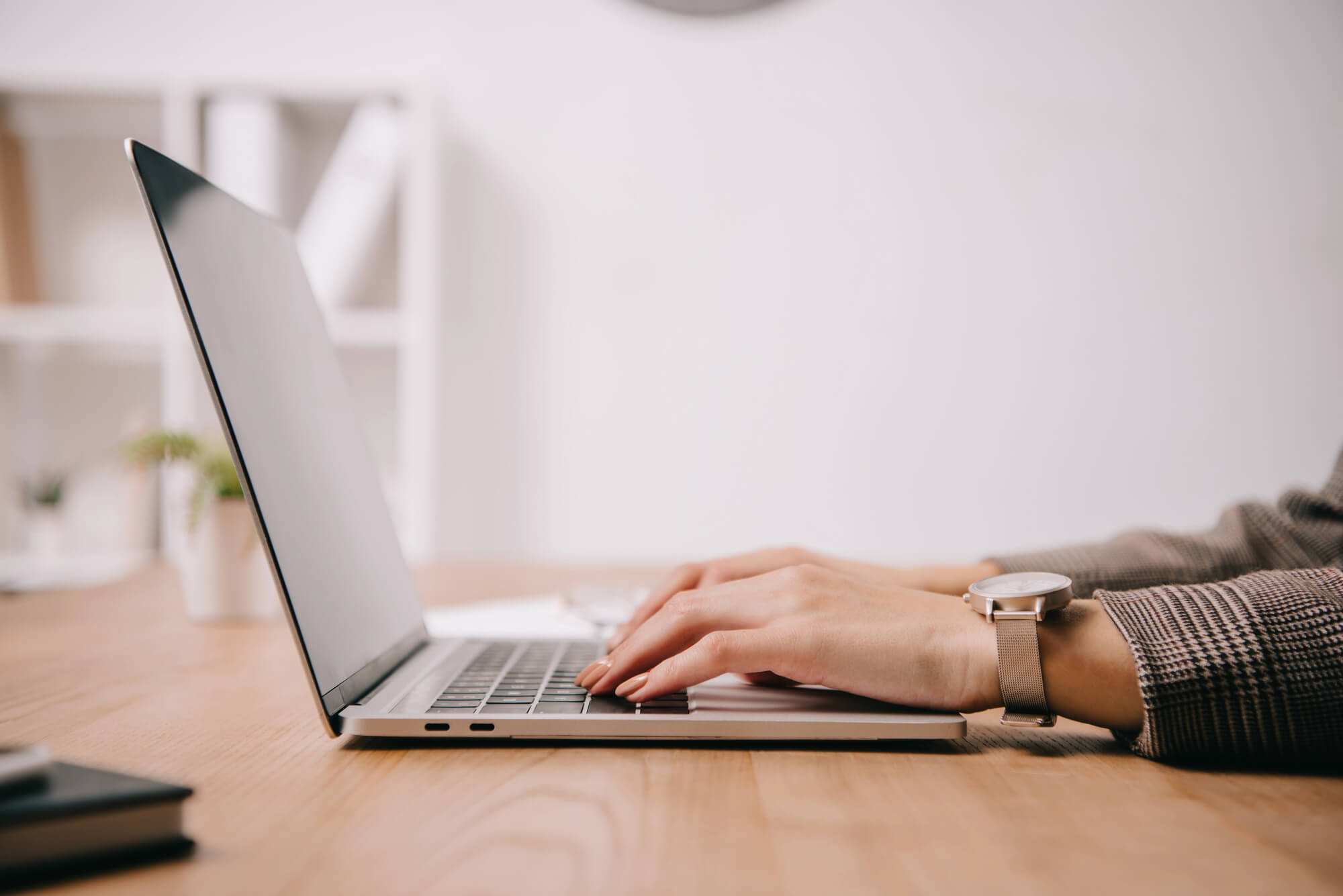 woman working on laptop