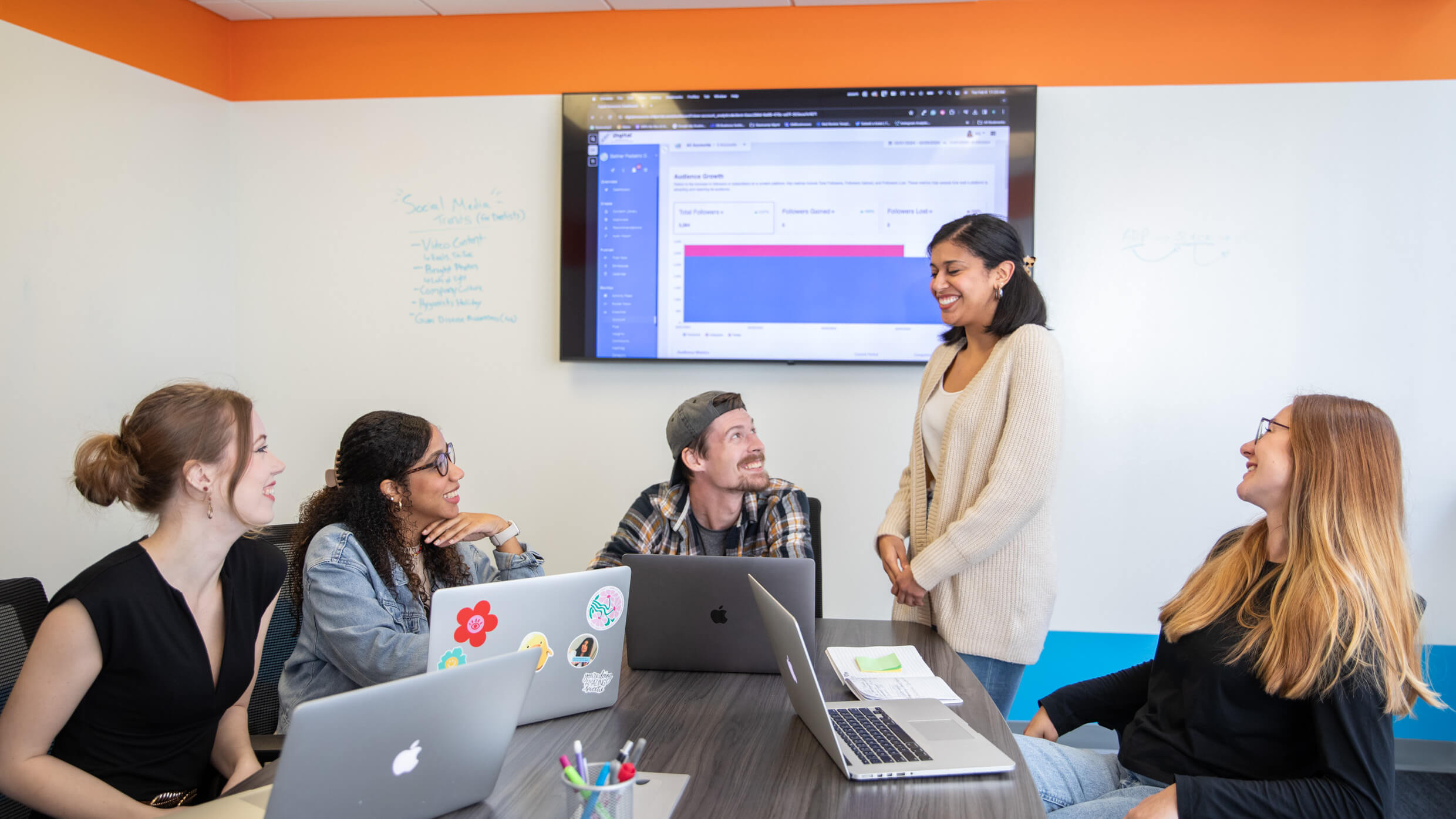 dr team having fun while sharing ideas