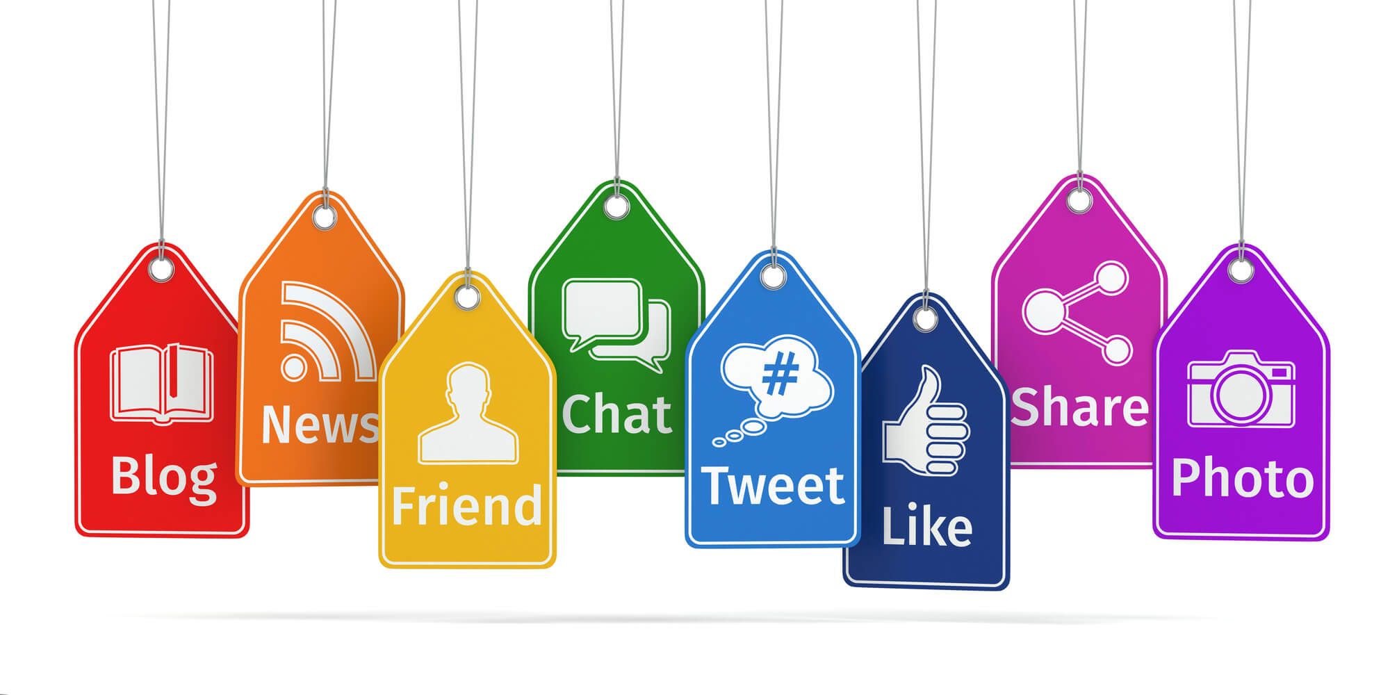 hanging tags with social media actions