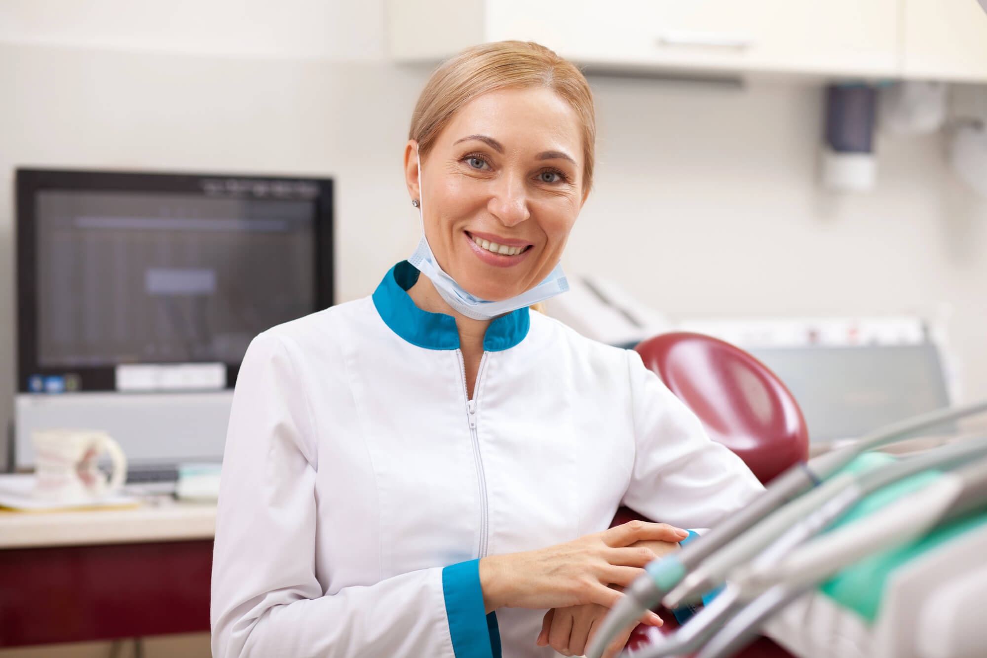 female dentist smiling