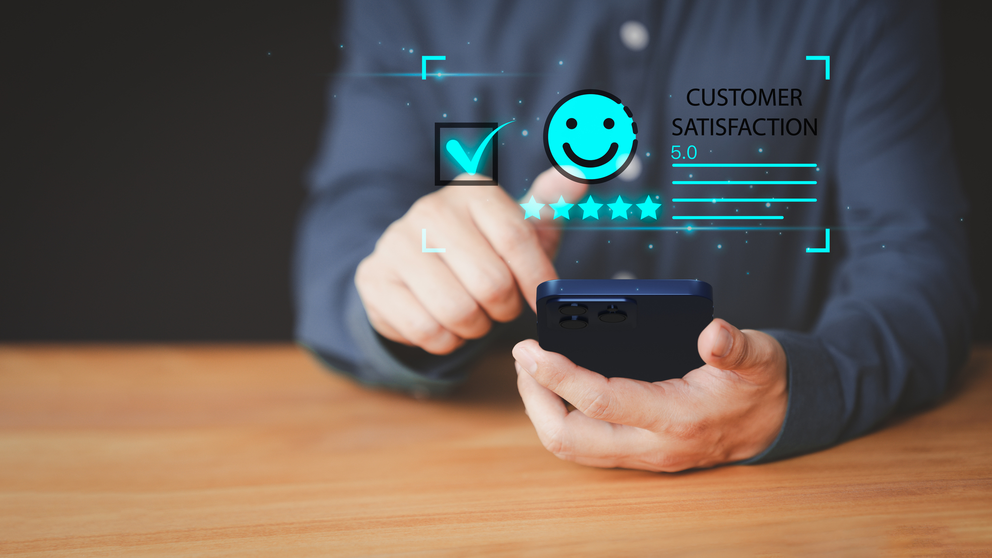 customer leaving a rating thru phone