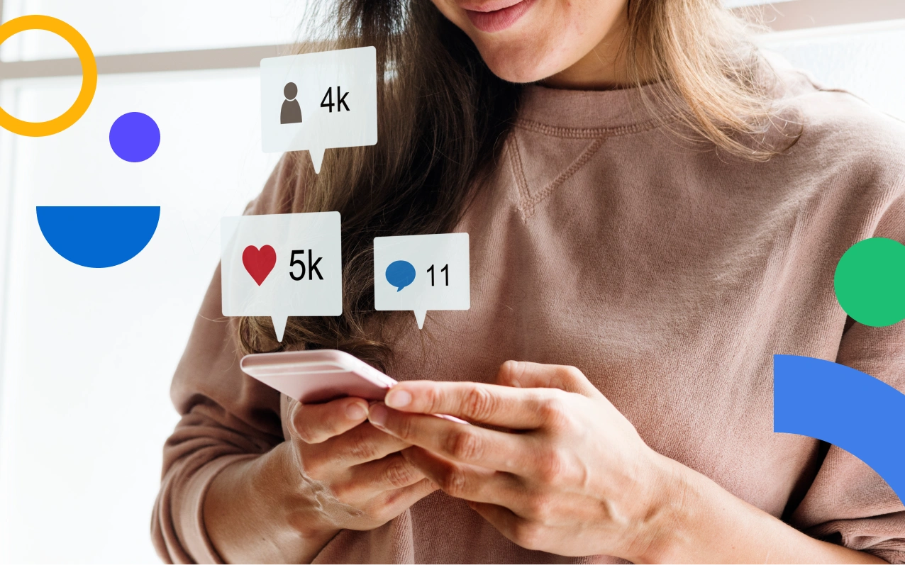 girl checking a viral post